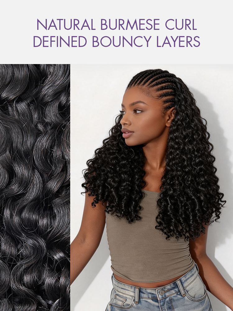 Luvme Hair Readitress Burmese curly finger coil ends crochet human hair for boho braids with pre-separated feathers and protective style
