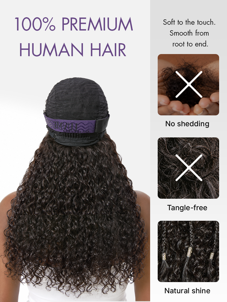 Natural black boho cornrow wig with deep curly long style, pre-cut lace frontal, by Luvme Hair, featuring 13x4 lace for a seamless fit.