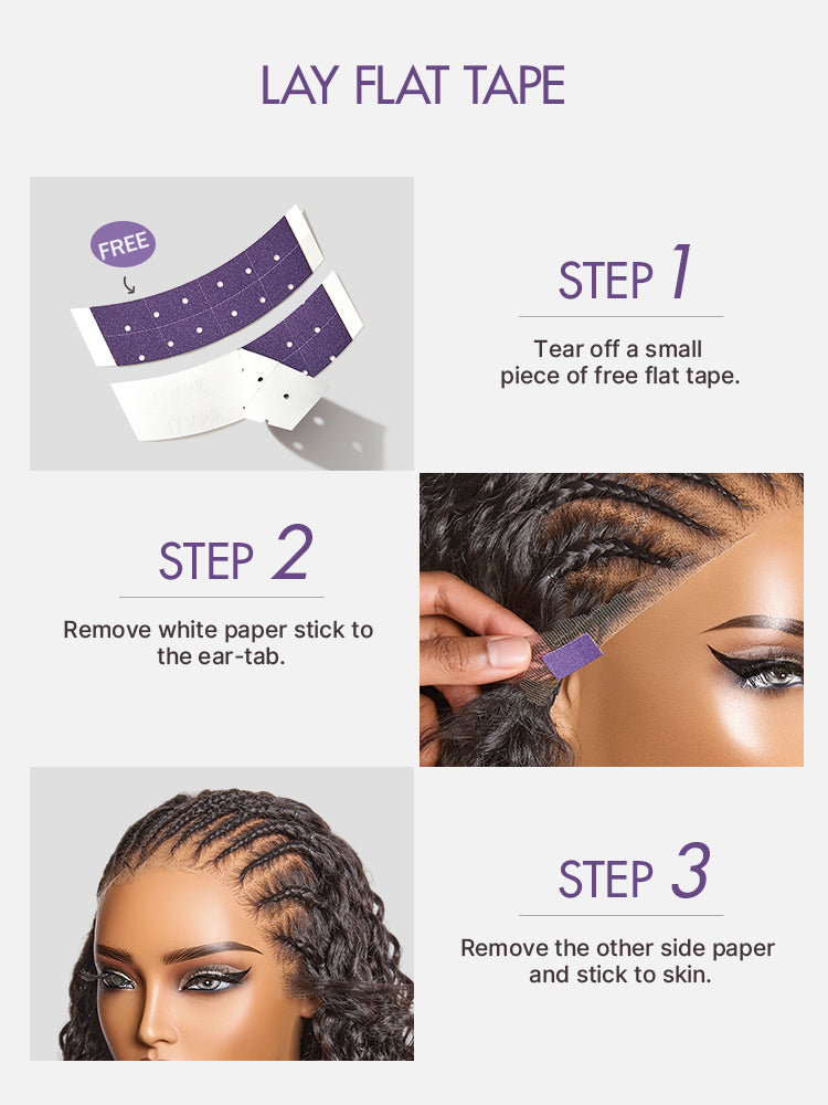 Luvme Hair Readitress Knotless Fulani Braids Deep Wave HD lace wig with ear-to-ear 13x4 frontal, glueless human hair wig.