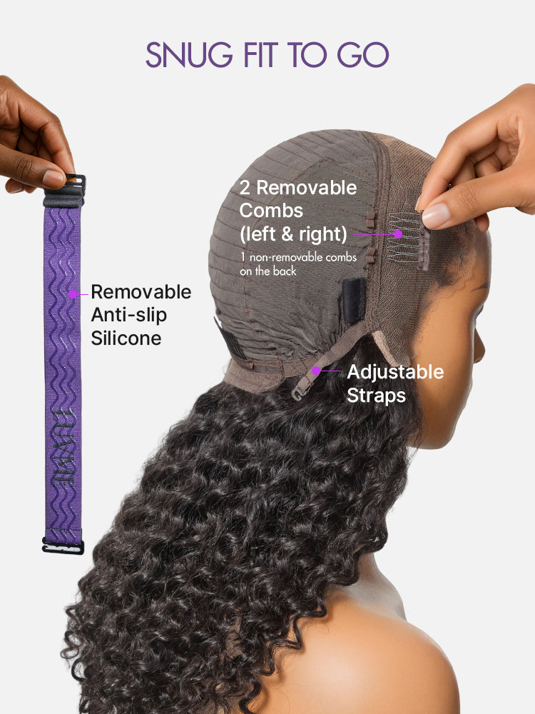 Luvme Hair Readitress™ Knotless Fulani Braids deep wave HD lace wig with 13x4 frontal, human hair, ear-to-ear, glueless style
