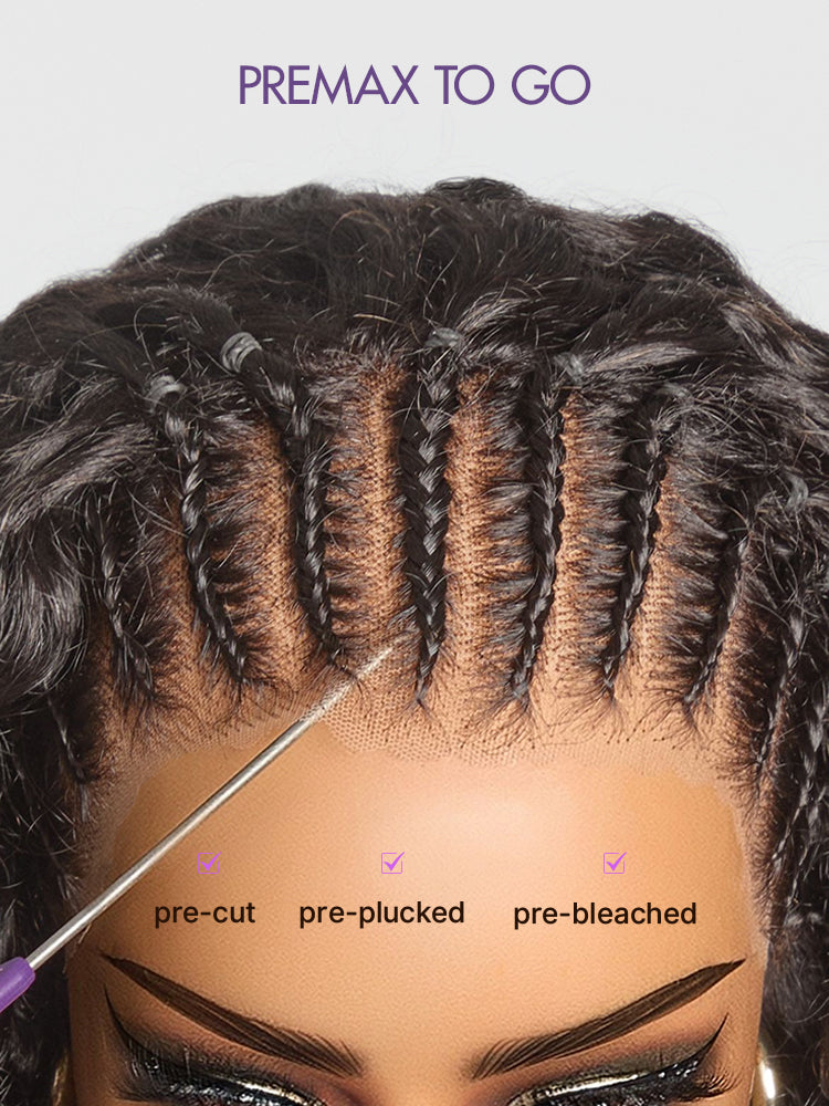 Luvme Hair Readitress Knotless Fulani Braids deep wave lace wig with 13x4 frontal, human hair, glueless ear-to-ear style