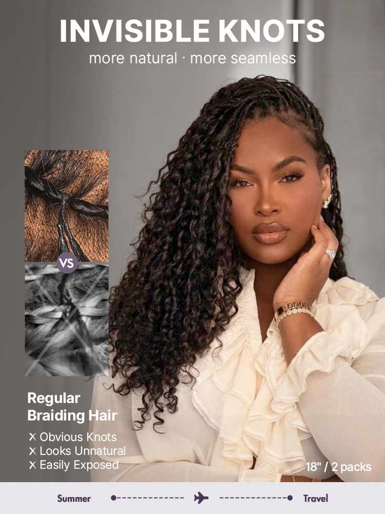 Luvme Hair Readitress™ crochet human hair, deep wave, kinky straight, and Burmese curly styles, with protective braid looks.