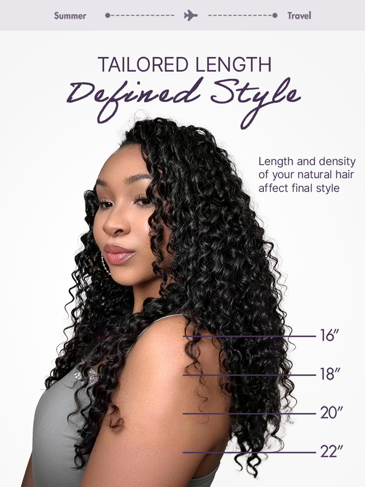 Luvme Hair Readitress pre-separated feather crochet human hair in deep wave, kinky straight, and Burmese curly styles for protective braids.