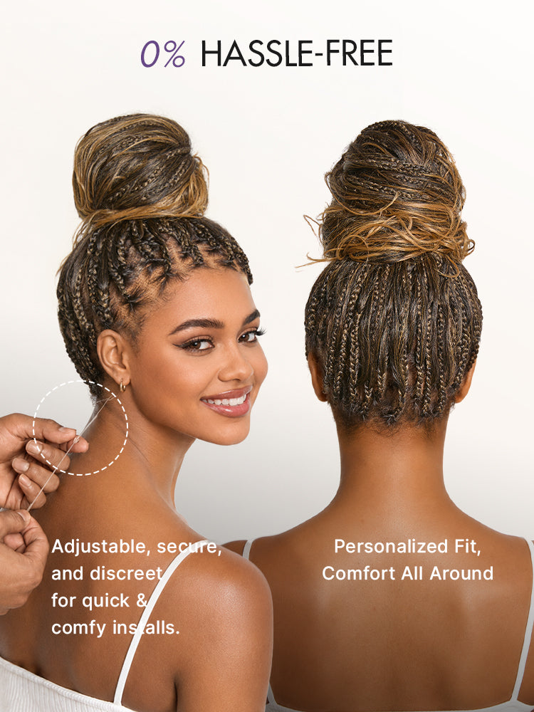 New Customers Only | OwnScalp™ Ombre Honey Blonde French Curl Knotless Boho Braids HD Full Lace Long Wig Flexi Fit Invisi Drawstring Cap - US Only-36