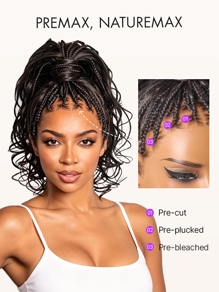 OwnScalp™ French Curl Knotless Boho Braids HD Full Lace Long Wig Flexi Fit Invisi Drawstring Cap - US Only-70