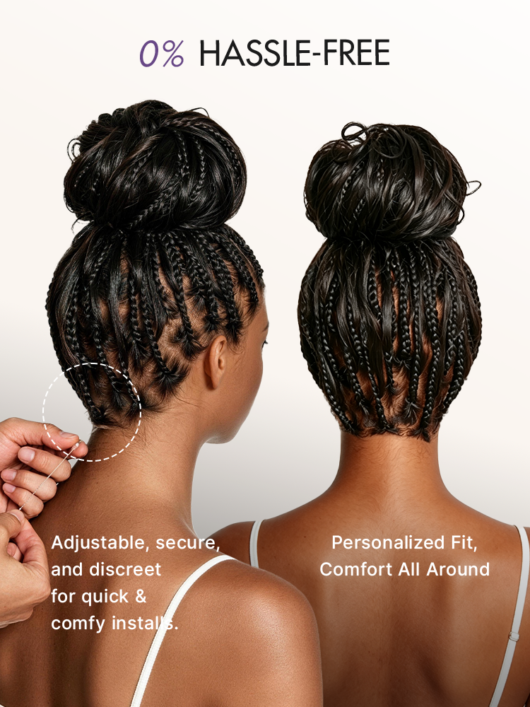 OwnScalp™ French Curl Knotless Boho Braids HD Full Lace Long Wig Flexi Fit Invisi Drawstring Cap - US Only-72
