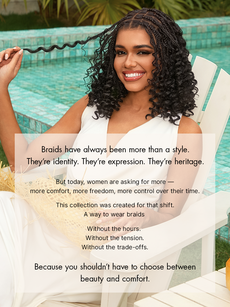 OwnScalp™ HD Full Lace Knotless Boho Curls Braided Bob Pre-Cut Lace Wig Flexi Fit Invisi Drawstring Cap-62