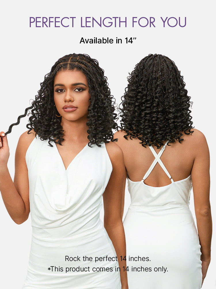 Luvme Hair OwnScalp HD full lace knotless boho curls braided bob wig with pre-cut lace and flexible drawstring cap
