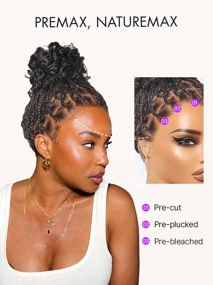 OwnScalp™  Light Weight Flexi-Fit Invisi Drawstring Cap Full Lace Knotless Boho Curls Braided Long Wig Super Natural Scalp-84