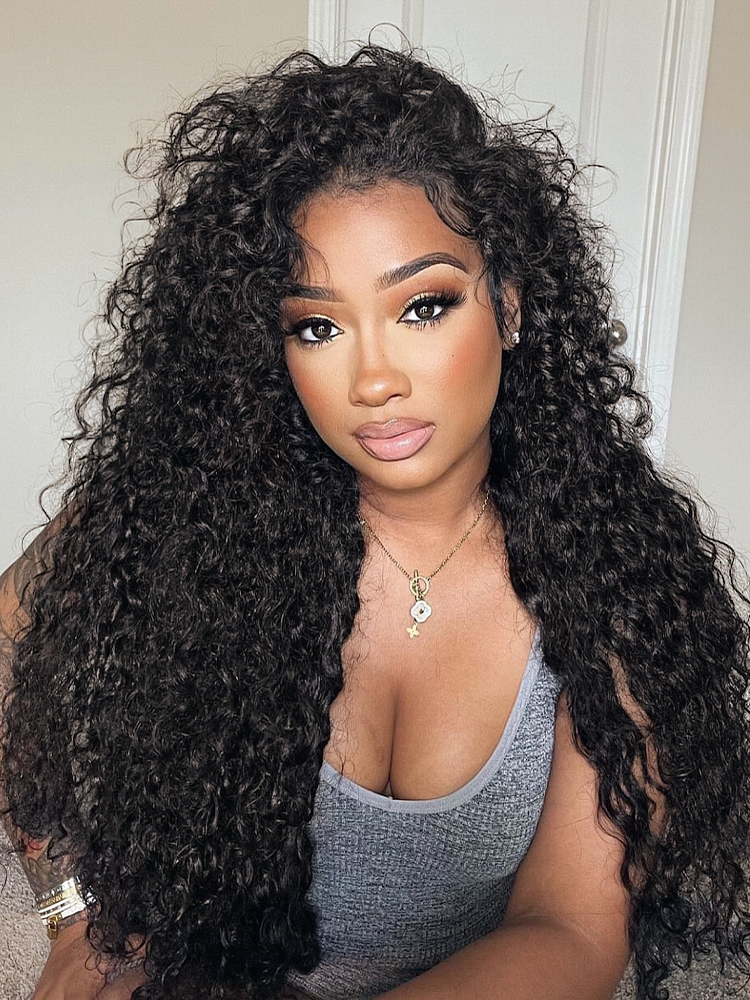 Luvme Too Easy Texture 3-in-1 half wig with water wave style, 180% density, water wave, water wave, glueless flexible fit drawstring wig