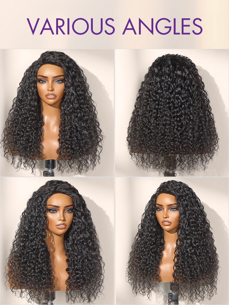 Luvme Too Easy Texture 3-in-1 half wig with water wave style, 180% density, glueless design, and drawstring for flexible fit