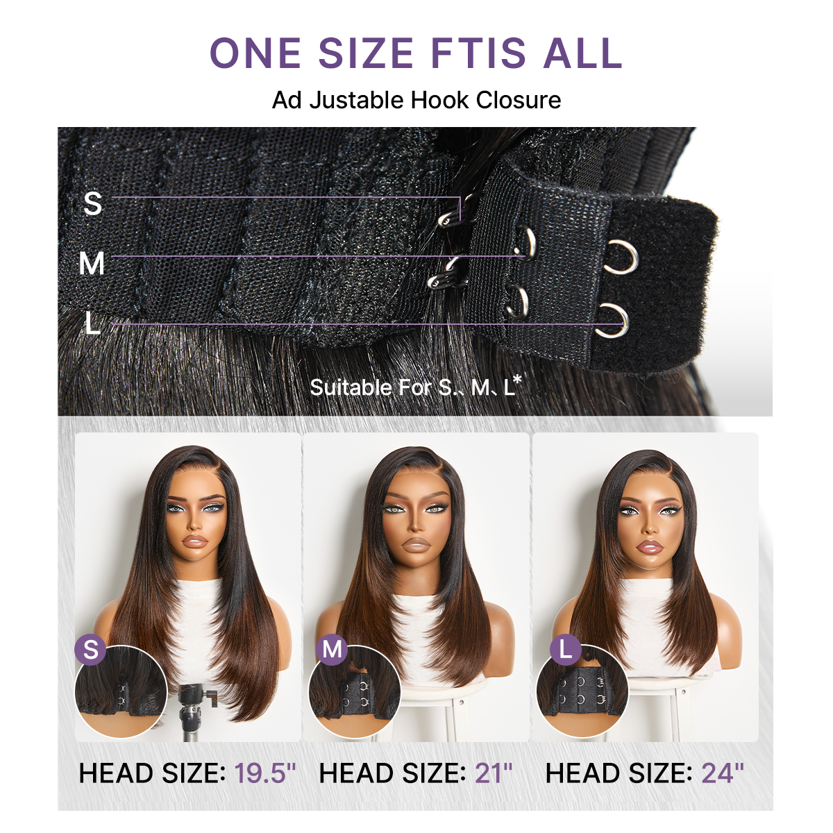 Luvme Hair All-Day Comfort™ wig with 180% density, layered light Yaki straight human hair, glueless 7x6 HD lace closure.