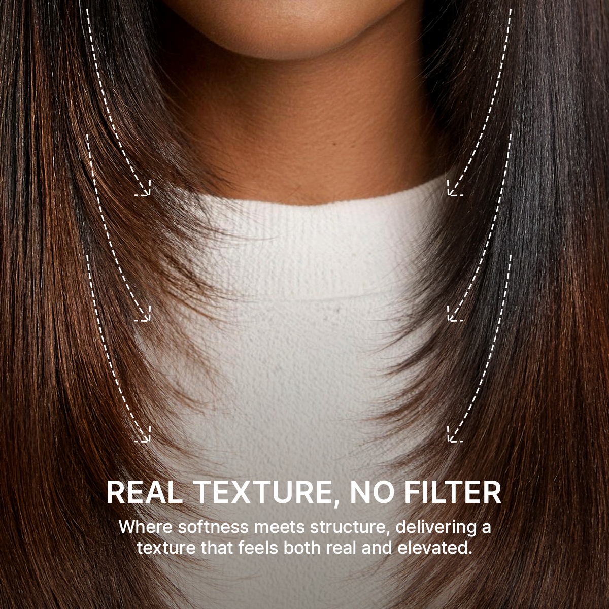 Luvme All-Day Comfort™ human hair wig with layered butterfly cut, straight Yaki texture, glueless 7x6 lace closure, HD lace