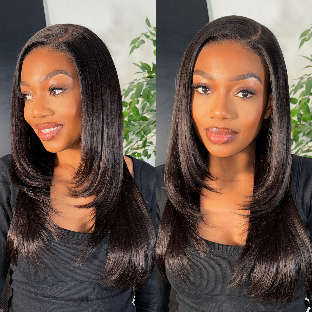 Luvme All-Day Comfort Blonde Highlight Yaki Straight Wig with 7x6 HD Lace Closure, layered butterfly cut, glueless fit, high density