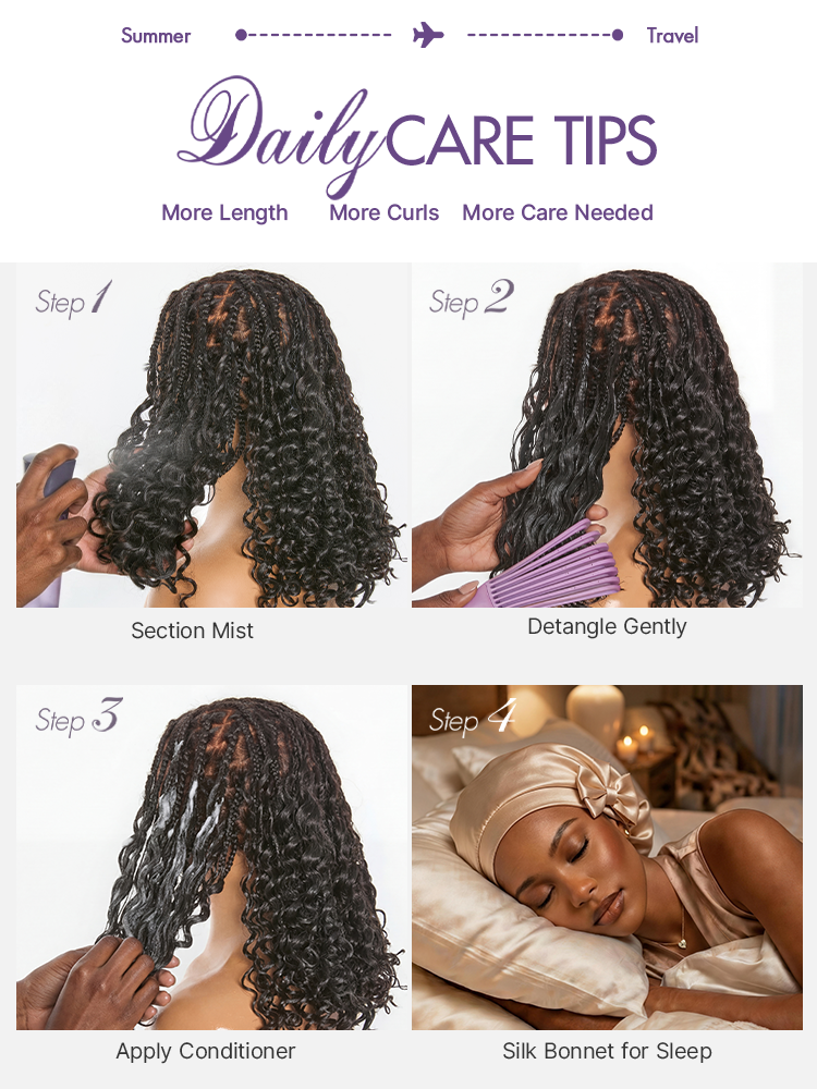 Readitress™ Pre-Separated Feather Crochet Human Hair for Miracle Knots Boho Braids | Ombre Brown Deep Wave Protective Style (Free Gifts Included)-19
