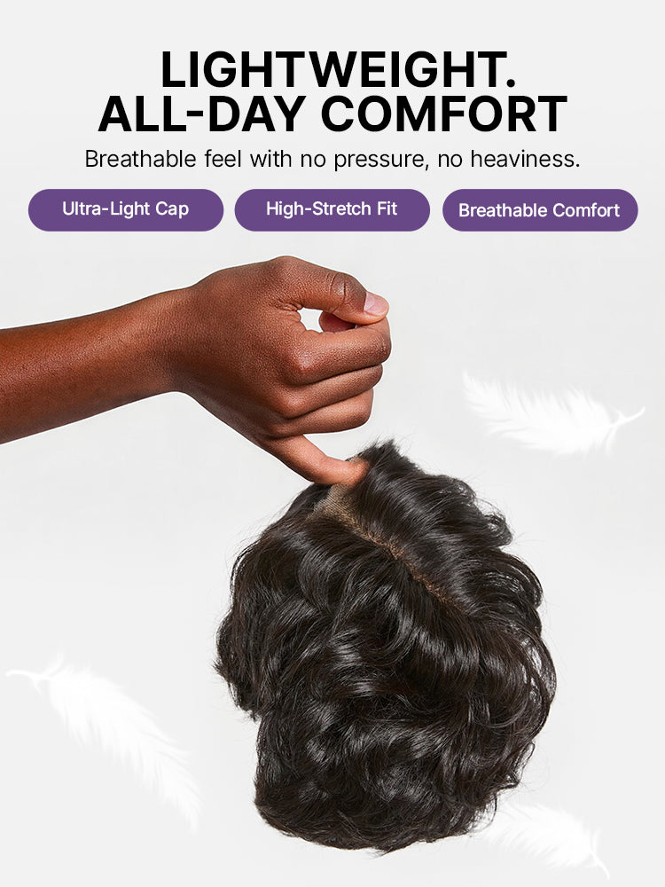 Beginner Friendly Natural Black Lightweight Roll Curl Glueless Minimalist HD Lace Short Pixie Cut Wig Pre Cut Lace-04