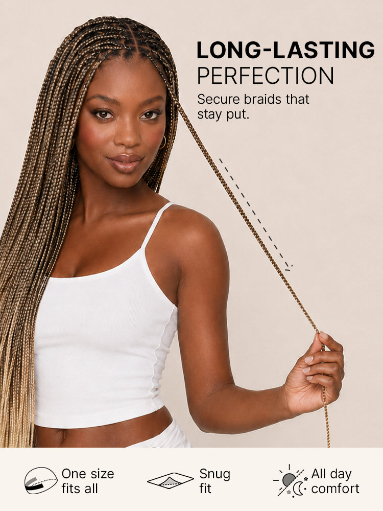 OwnScalp™ 613 Blonde Lightweight Salon-Like Braids with a Real Scalp Look Full HD Lace Knotless Box Braided Wig Drawstring Cap - US Only-50