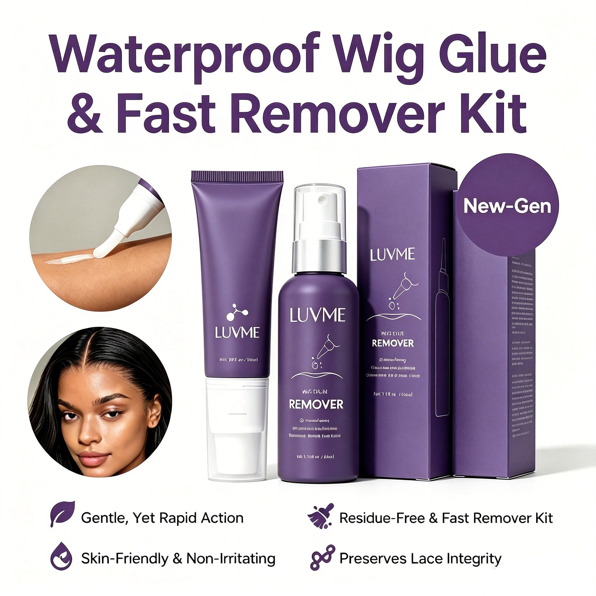 US Only | LUVME Waterproof Wig Glue & Fast Remover Kit | Add-on Item-01