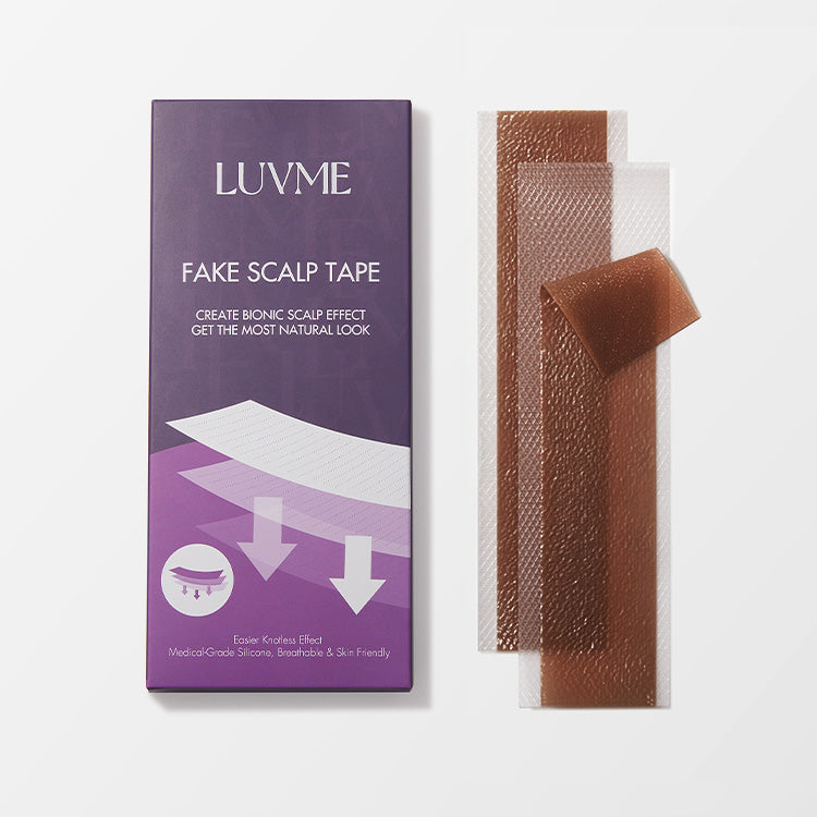 Luvme Hair 8pcs fake scalp tape for wigs, invisible knots and grids eraser, tool for wig installation and styling.