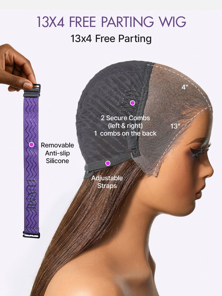 Rich Chocolate Brown Silky Straight 180% Density Glueless 13x4 Lace Frontal Wig Pre-Cut Lace-42