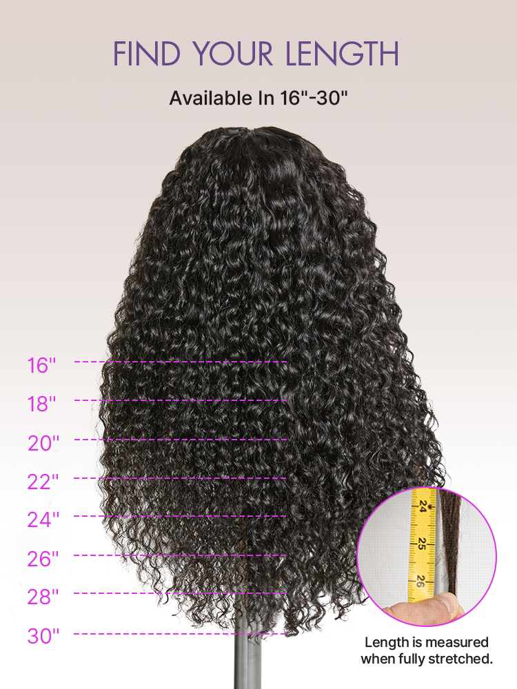 Luvme Hair PreMax water wave lace front wig with curly texture, 13x4 frontal, drawstring, and flexible ponytail style.