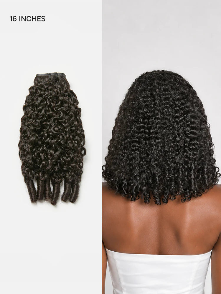 Luvme clip-in human hair extensions in straight, body wave, kinky curly, and yaki straight styles, 135g, 9-piece set with free gift