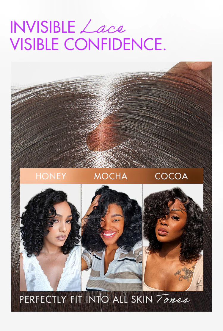 Luvme Hair Mature Bouncy Curl Left C Part Glueless Minimalist HD Lace Wig Pre-Cut Lace-46