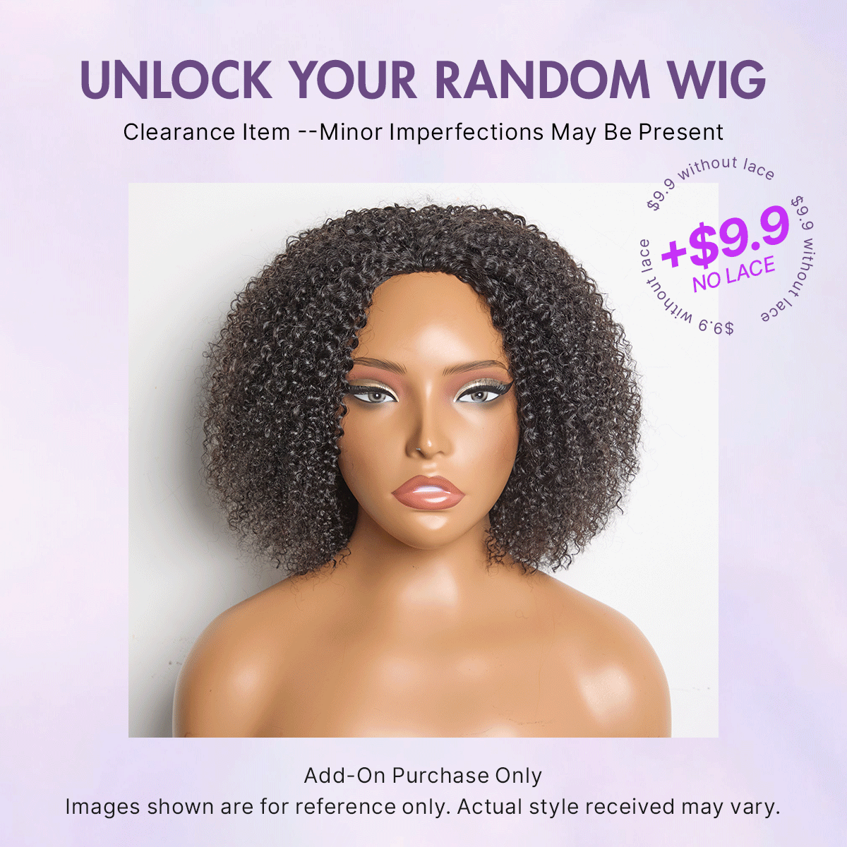 Luvme Hair curly wig add-on, 6-20 inches, no lace, natural curly texture, ideal for versatile hairstyles.