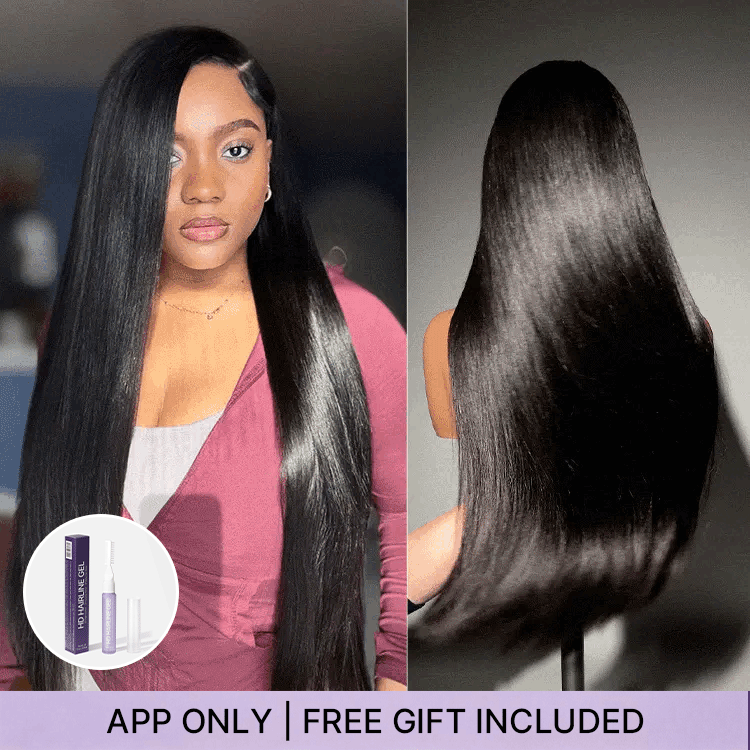 Luvme All-Day Comfort™ Bone Straight HD lace wig with 180% density, pre-cut 7x6 closure, baby hair, and glueless design