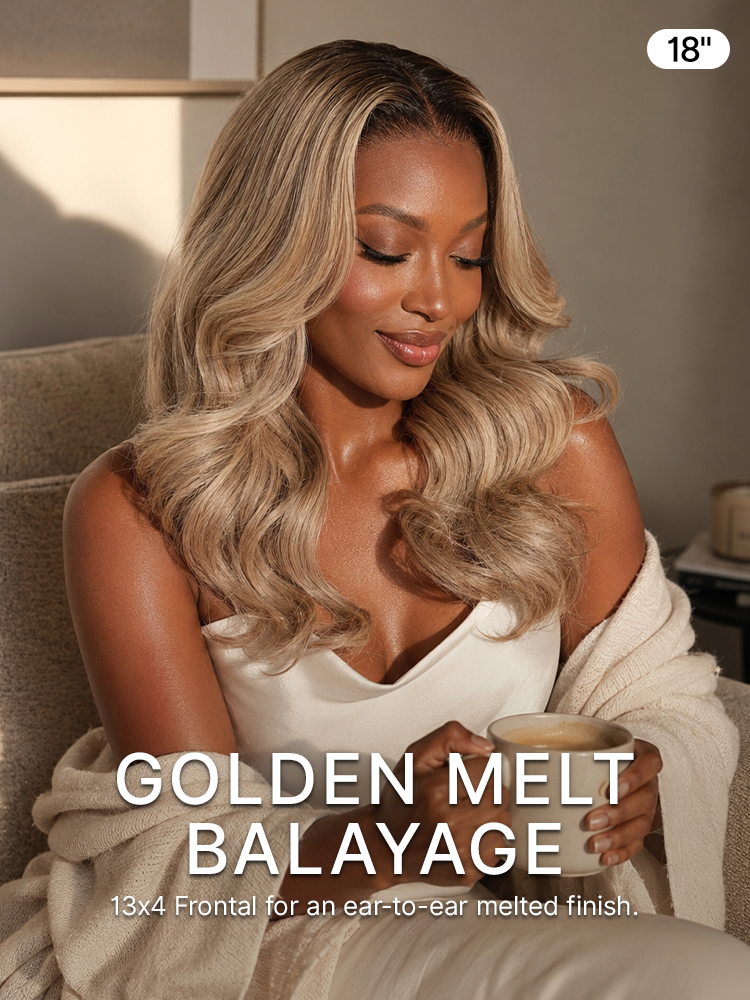 Luvme Hair 13x4 HD lace front wig with honey blonde 180% density body wave, pre-cut lace for natural-looking hairline