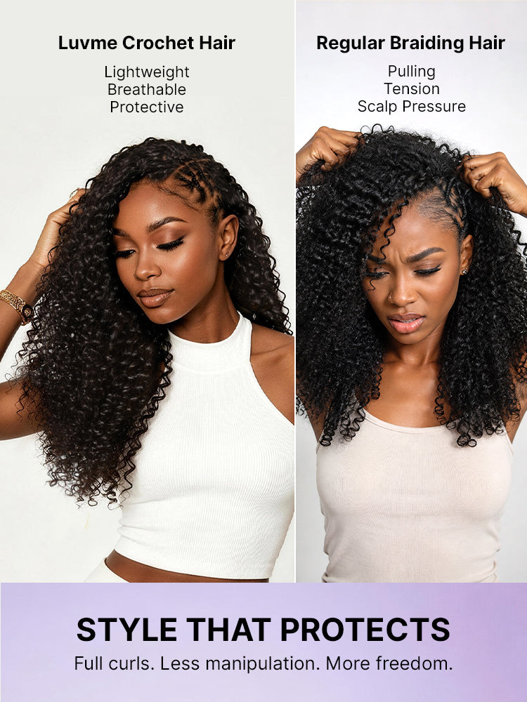 Crochet Extension for Miracle Knots Boho Braids Pre-Separated Feather Crochet Extension Human Hair | Wet and Wavy, Burmese Curly, Kinky Straight Protective Style-08
