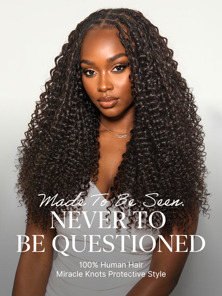 Miracle Knots Crochet Hair Wet and Wavy Water Wave | Kinky Straight for Boho Braids | Crochet Weaves | Fulani Braids | Twists Pre-Separated Lightweight Full & Soft Pre-Looped Human Hair Extensions Protective Style-41