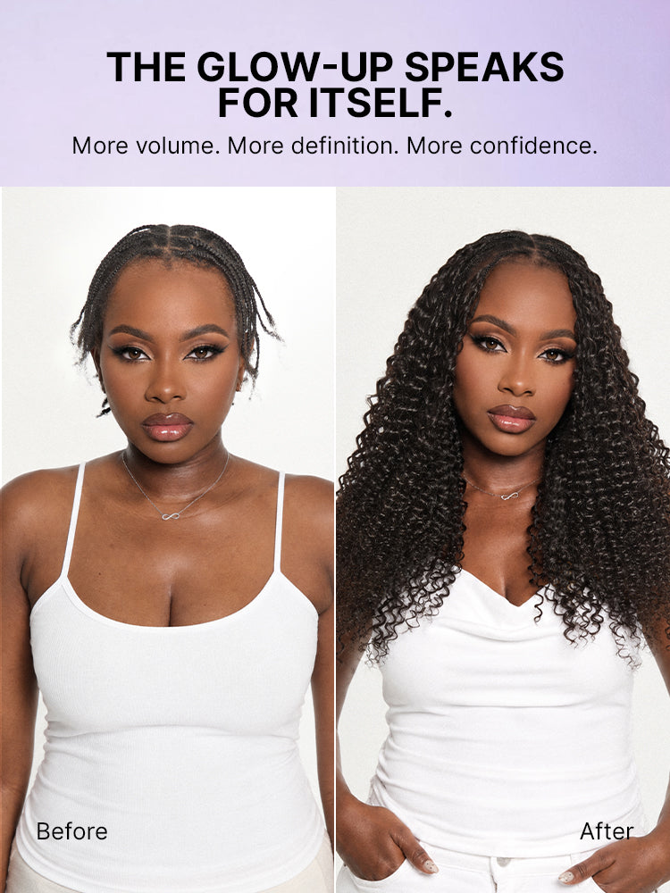 Miracle Knots Crochet Hair Wet and Wavy Water Wave | Kinky Straight for Boho Braids | Crochet Weaves | Fulani Braids | Twists Pre-Separated Lightweight Full & Soft Pre-Looped Human Hair Extensions Protective Style-42