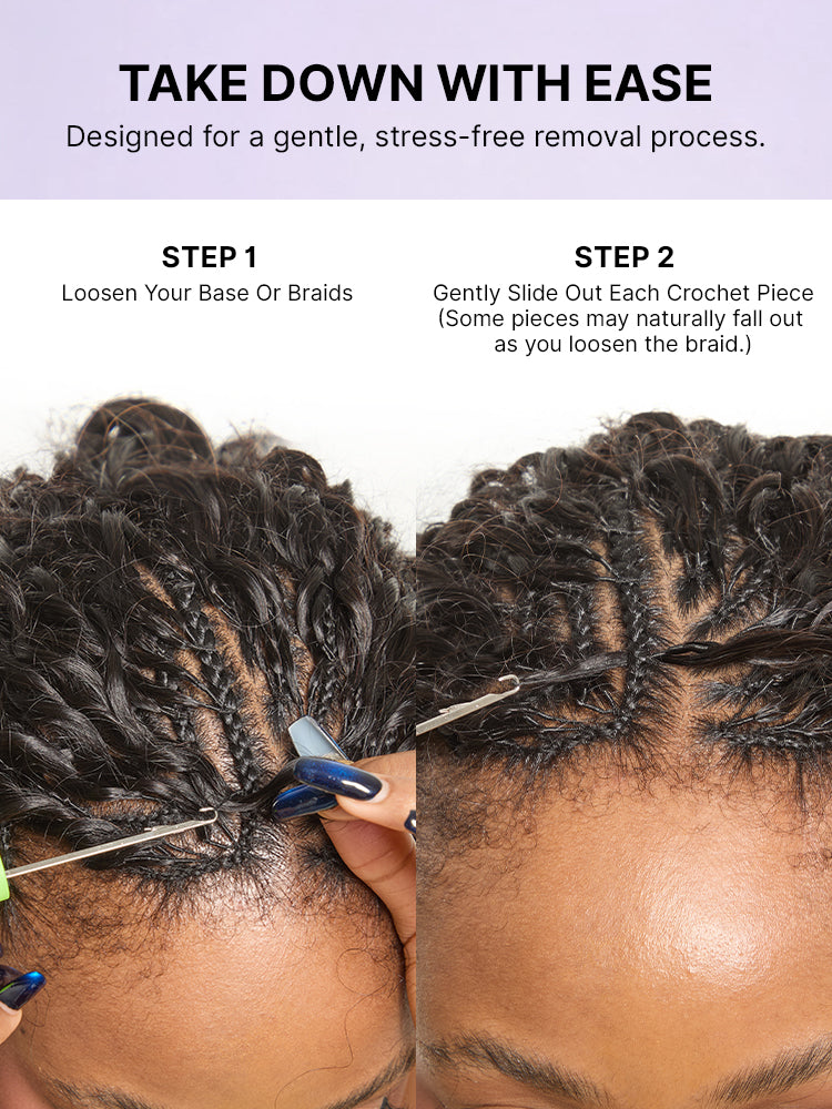 Miracle Knots Crochet Hair Wet and Wavy Water Wave | Kinky Straight for Boho Braids | Crochet Weaves | Fulani Braids | Twists Pre-Separated Lightweight Full & Soft Pre-Looped Human Hair Extensions Protective Style-45