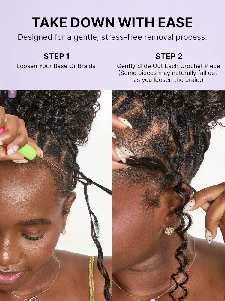 Miracle Knots Crochet Hair Wet and Wavy Water Wave | Kinky Straight for Boho Braids | Crochet Weaves | Fulani Braids | Twists Pre-Separated Lightweight Full & Soft Pre-Looped Human Hair Extensions Protective Style-46