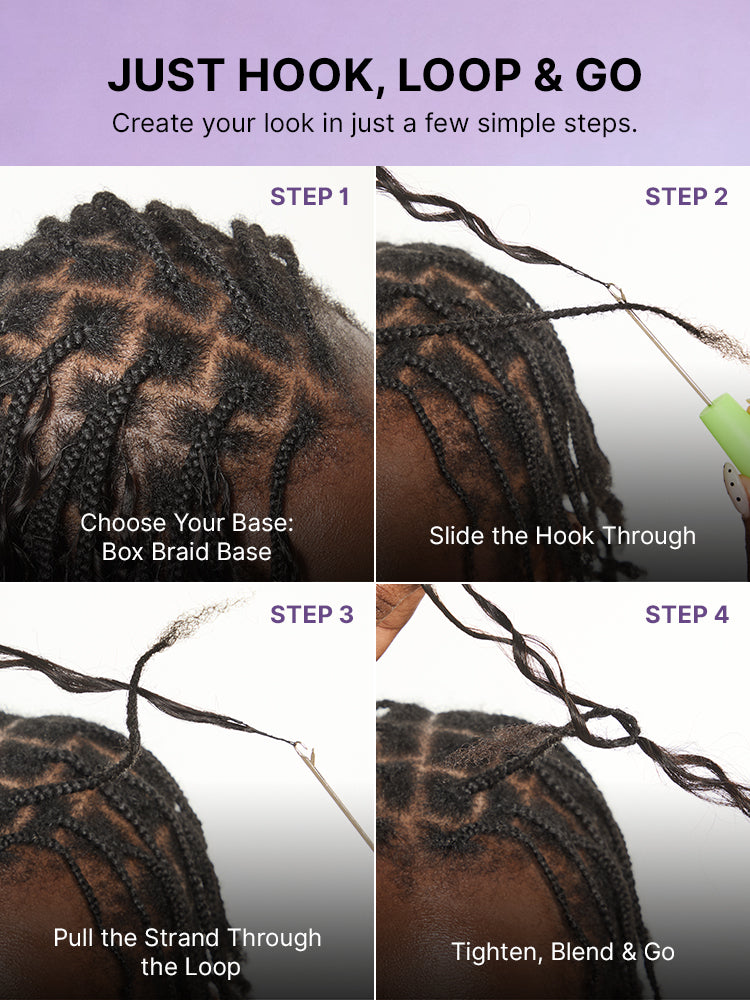 Miracle Knots Crochet Hair Wet and Wavy Water Wave | Kinky Straight for Boho Braids | Crochet Weaves | Fulani Braids | Twists Pre-Separated Lightweight Full & Soft Pre-Looped Human Hair Extensions Protective Style-44