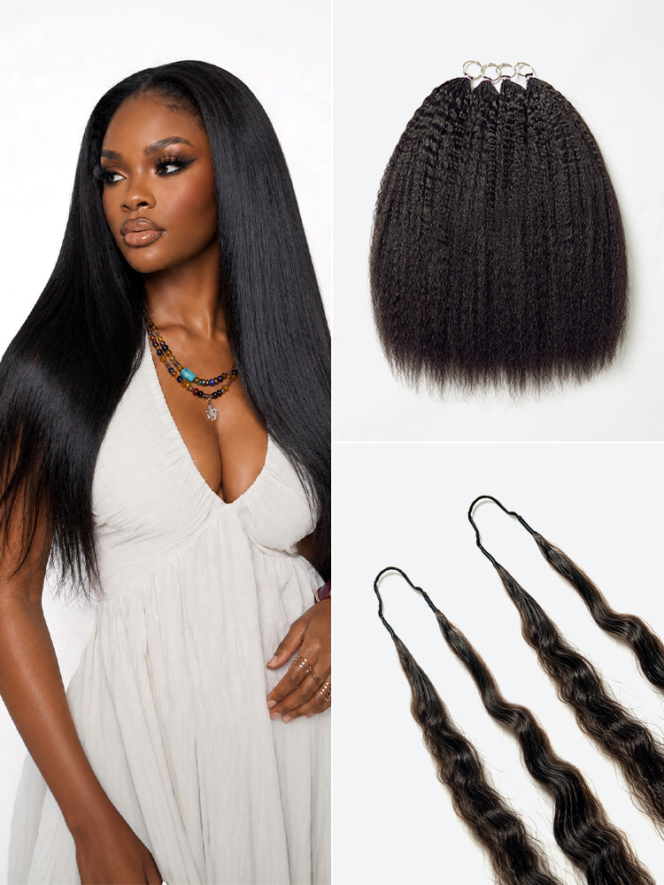 Luvme kinky straight crochet human hair extension for natural blowout styles