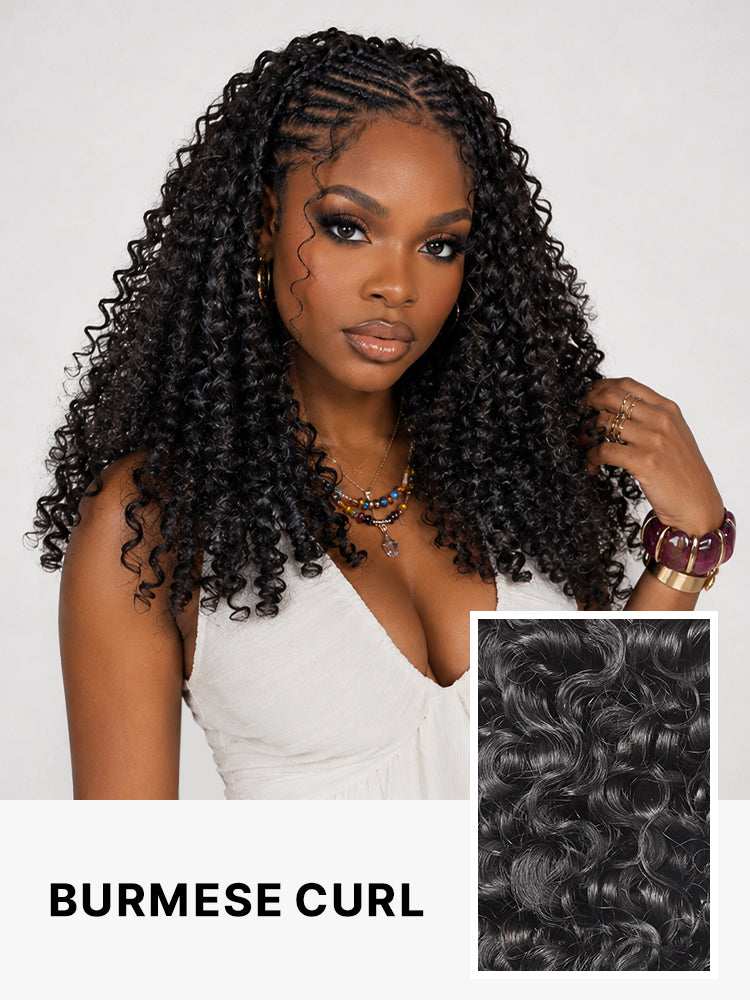 Luvme Burmese curly crochet human hair extension for boho braids