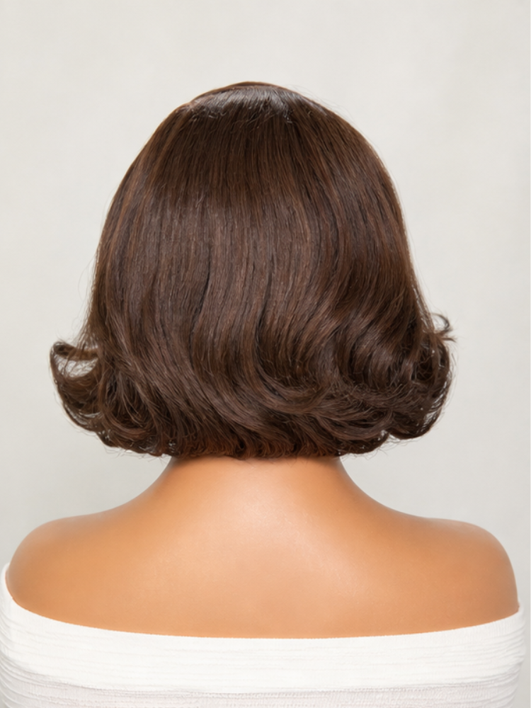 PreMax Wigs | Super Natural Hairline Caramel Chestnut Brown Bob Glueless 13x4 Frontal Lace Human Hair Short Wig Pre-Cut Lace-03