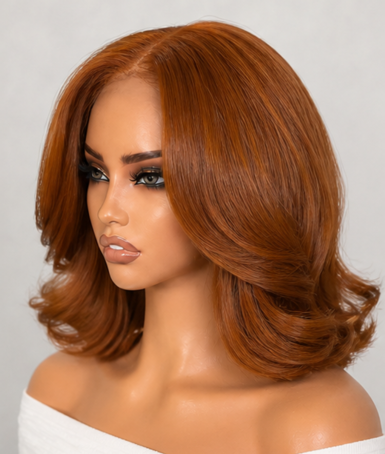 Luvme Copper Ginger Body Wave Middle part 5x5 Closure Lace Glueless Wig Pre cut Lace-02