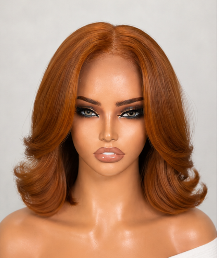 Luvme Copper Ginger Body Wave Middle part 5x5 Closure Lace Glueless Wig Pre cut Lace-01