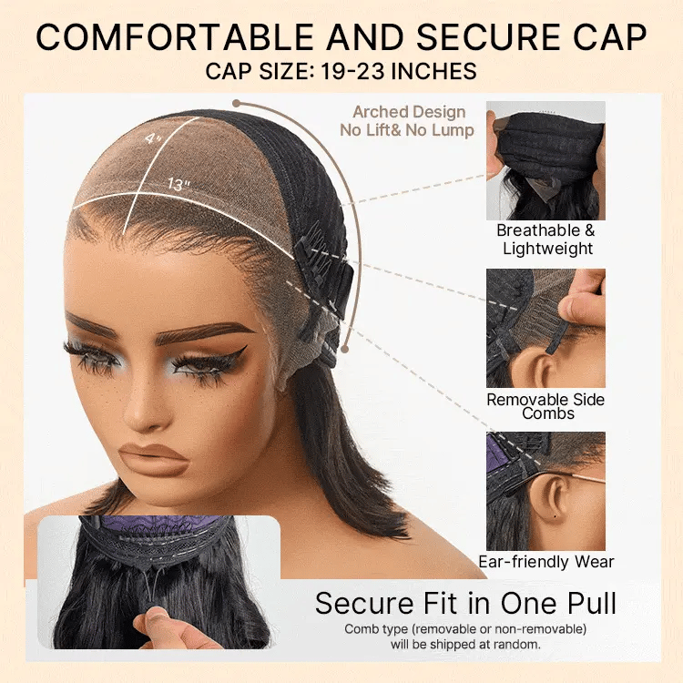 Luvme Hair NatureMAX™ 200% Density Ombre Brown/Natural Black HD lace front wig with loose waves, pre-cut lace, and flexi-fit cap