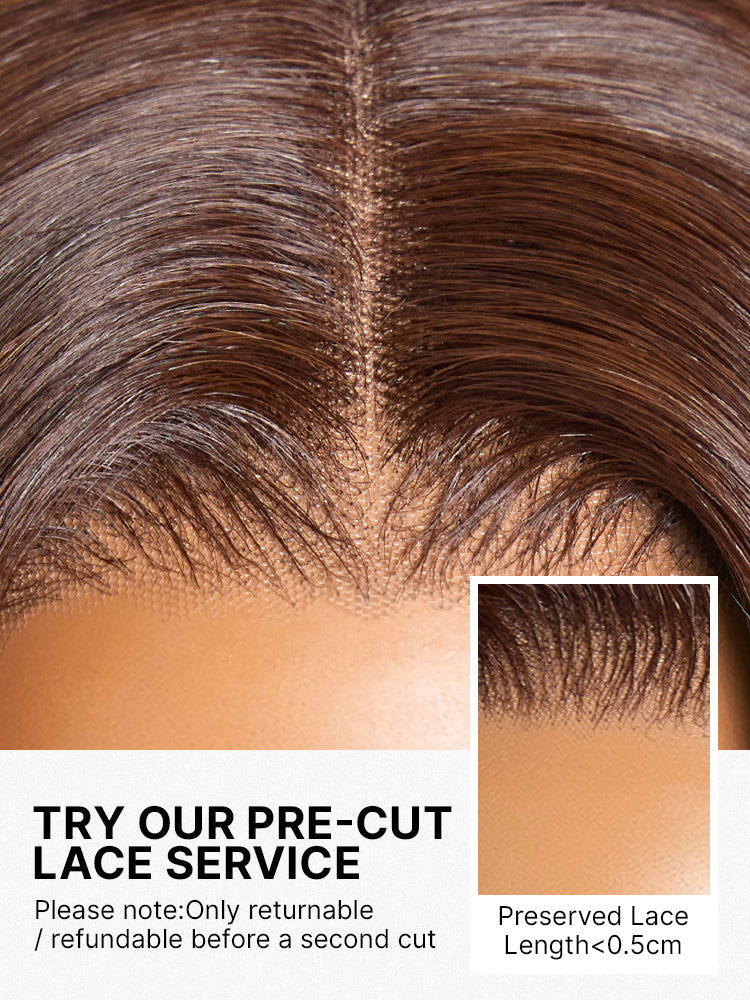 Luvme Hair ginger ombre 13x4 lace front glueless blunt cut bob human hair wig with pre-cut lace and natural parting.