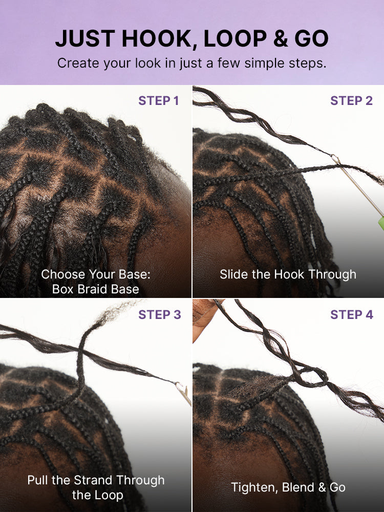 Miracle Knots Crochet Hair Wet and Wavy Water Wave | Kinky Straight for Boho Braids | Crochet Weaves | Fulani Braids | Twists Pre-Separated Lightweight Full & Soft Pre-Looped Human Hair Extensions Protective Style-09