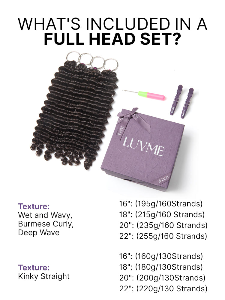 Miracle Knots Crochet Hair Wet and Wavy Water Wave | Kinky Straight for Boho Braids | Crochet Weaves | Fulani Braids | Twists Pre-Separated Lightweight Full & Soft Pre-Looped Human Hair Extensions Protective Style-14