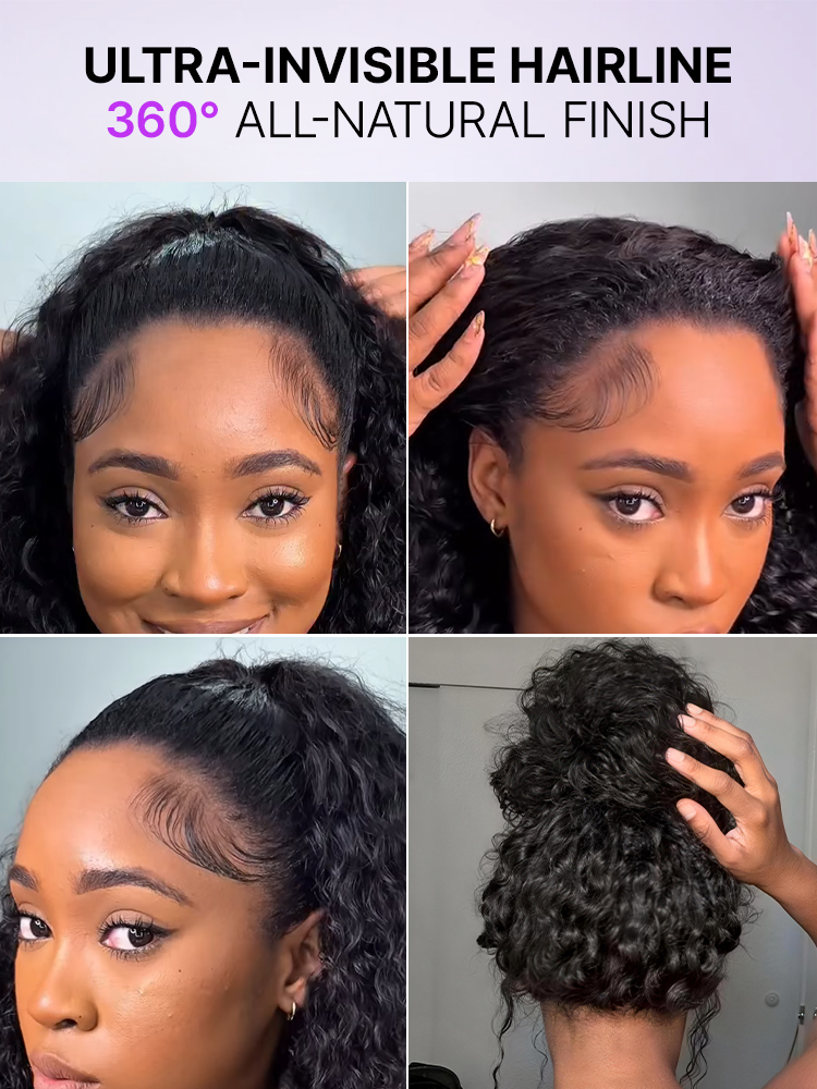 Luvme Too Easy Texture 3-in-1 water wave half wig with 180% density, glueless flexi-fit drawstring design, natural water wave style