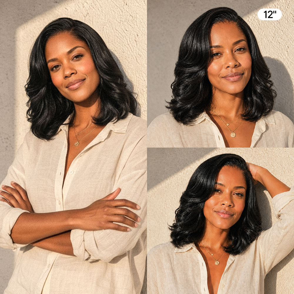 Luvme All-Day Comfort 250% density glueless 7x6 closure HD lace loose body wave short wig with pre-cut lace and natural look