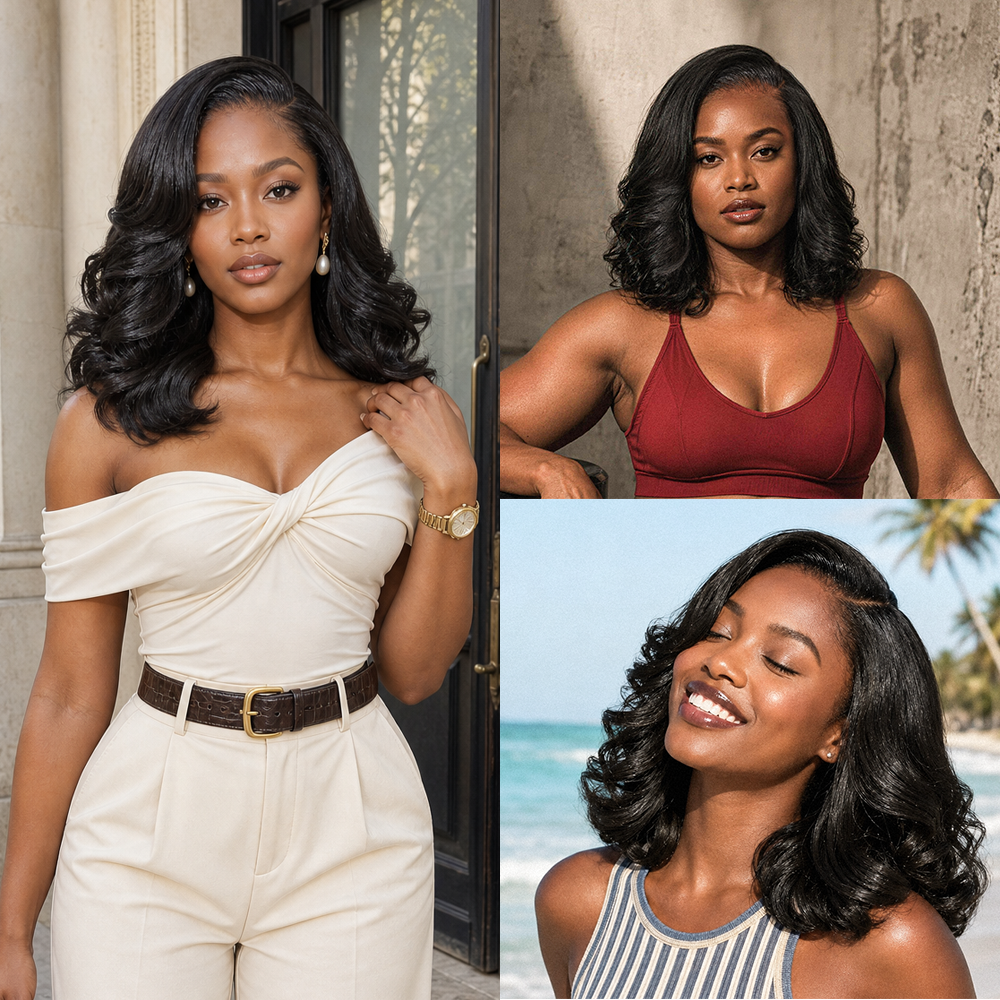Luvme All-Day Comfort 250% density glueless 7x6 closure HD lace loose body wave short wig with pre-cut lace
