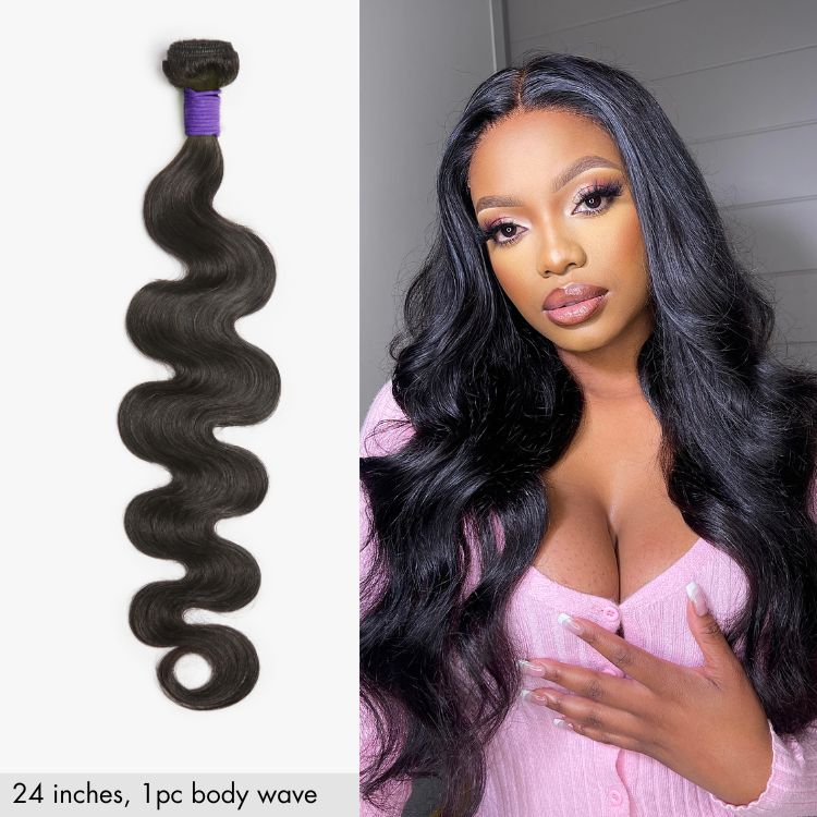 Luvme Hair 100% Remy human hair bundles in messy Burmese curly, silky straight, body wave, and deep wave textures.