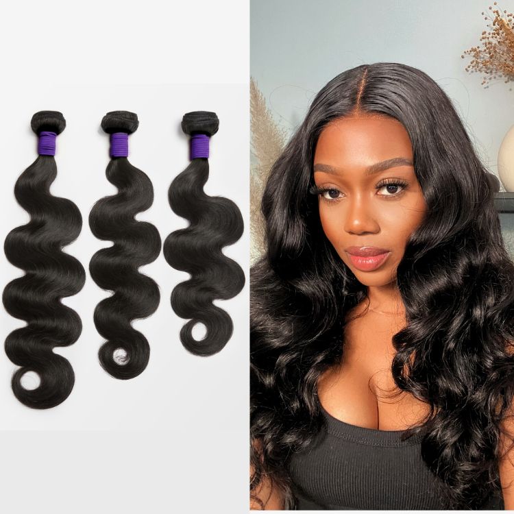 Luvme Hair 100% Remy human hair bundles with messy Burmese curly, silky straight, body wave, and deep wave textures.